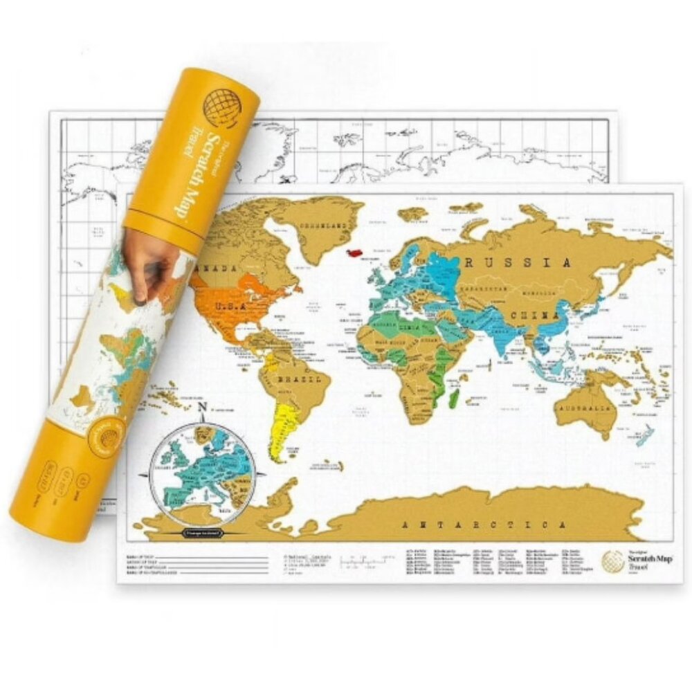 Luckies of London Scratch Map Travel Edition OS Gold World Map Travel Tracker